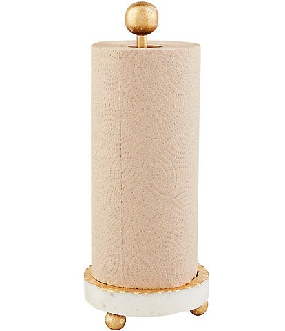 Mud Pie Everyday Entertaining Gold Marble Paper Towel Holder