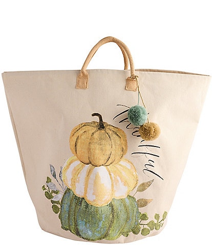 Mud Pie Festive Fall Collection Oversized Pumpkin Tote Bag