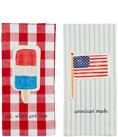 Mud Pie Flag & Popsicle Americana Towels, Set of 2
