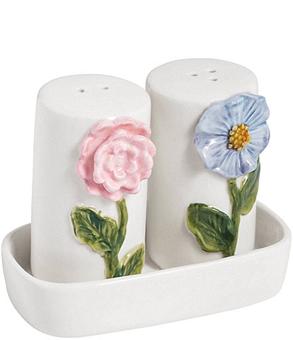 Mud Pie Flower Salt & Pepper Shaker Set