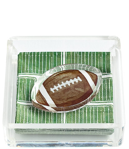 Mud Pie Football Napkin Caddy Set