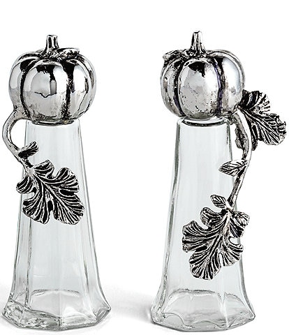 Mud Pie Gather Collection Metal Pumpkin Salt & Pepper Set