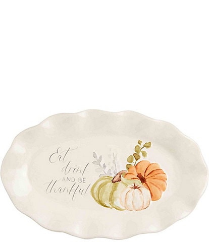 Mud Pie Gather Grateful Sentiment Oval Platter