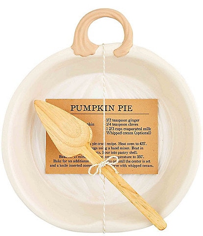 Mud Pie Gather Pumpkin Pie Dish with Recipe Set