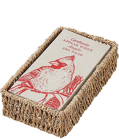 Mud Pie Good Tidings Cardinal Guest Paper Towel & Caddy Set