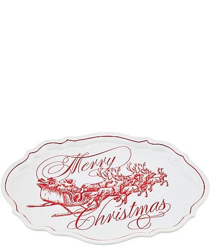 Mud Pie Good Tidings Merry Christmas Oval Platter