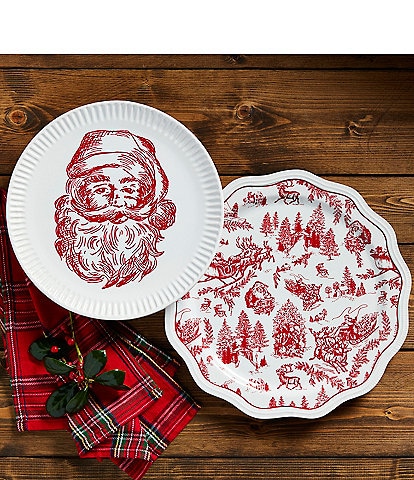 Mud Pie Good Tidings Santa Platter Set