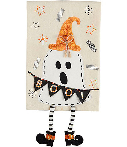 Mud Pie Halloween Applique Ghost Towel with Dangle Leg