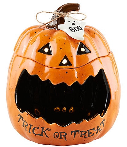 Mud Pie Halloween Pumpkin LED Open Mouth Candy Container