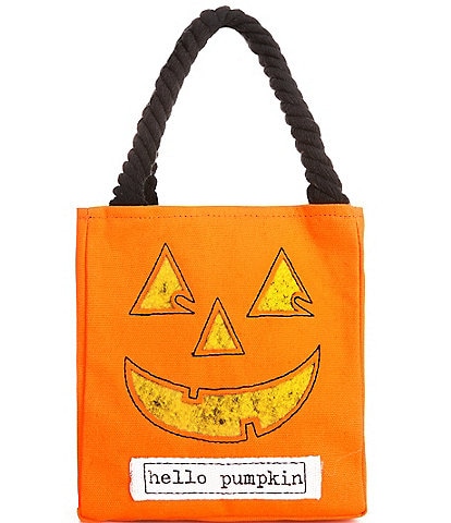 Mud Pie Halloween Pumpkin Light-Up Canvas Candy Bag