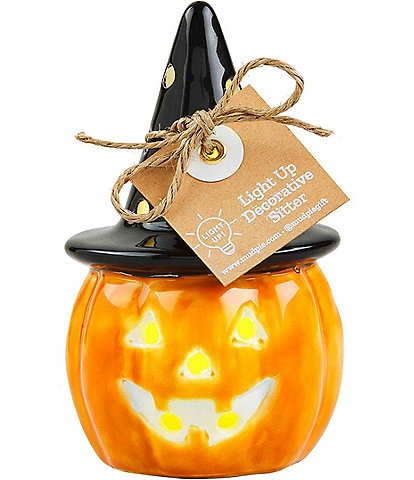 Mud Pie Halloween Pumpkin Light-Up Sitter