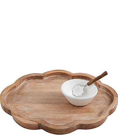Mud Pie Happy Everything Scallop Tray & Serving Set