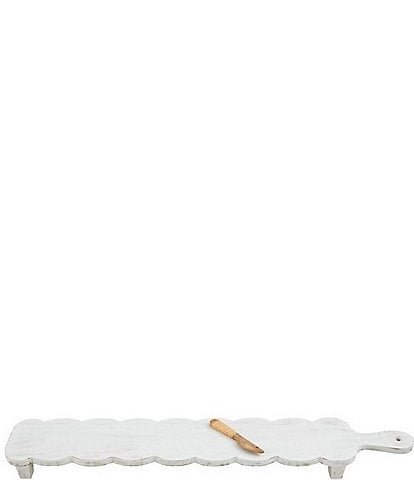 Mud Pie Happy Everything Scalloped Long Cheese Board Set