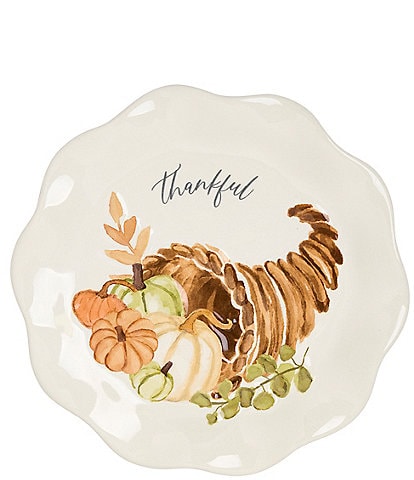 Mud Pie Harvest Cornucopia Ruffled Salad Plate