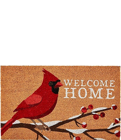 Mud Pie Holiday Collection Cardinal Welcome Home Doormat