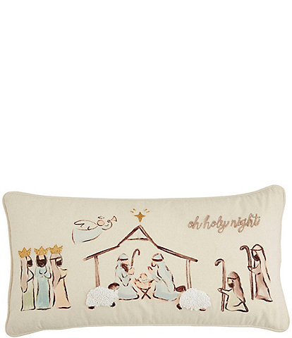 Mud Pie Holiday Collection Oh Holy Night Nativity Decorative Pillow