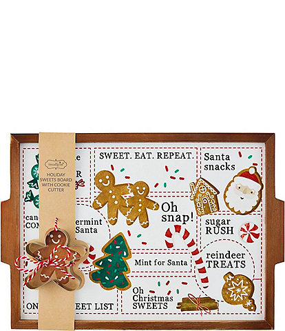 Mud Pie Holiday Wood Sweets Board Set