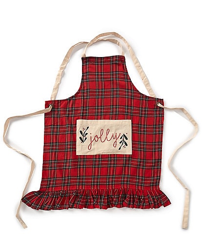 Mud Pie Jolly Tartan Ruffle Apron