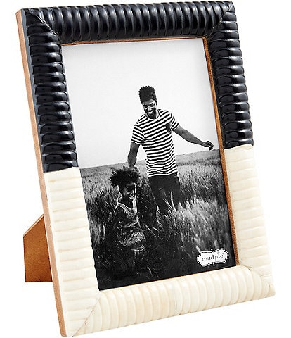 Mud Pie Large Ribbed Bone Colorblock Picture Frame