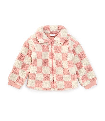 Mud Pie Little Girls 2T-5 Long-Sleeve Checked Faux-Sherpa Jacket