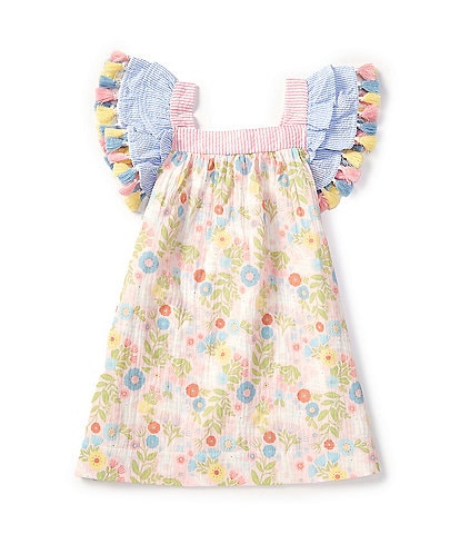 Mud Pie Little Girls 2T-5T Flutter-Sleeve Printed Babydoll Dress
