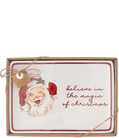 Mud Pie #double;Magic of Christmas#double; Vintage Santa Sentiment Plate