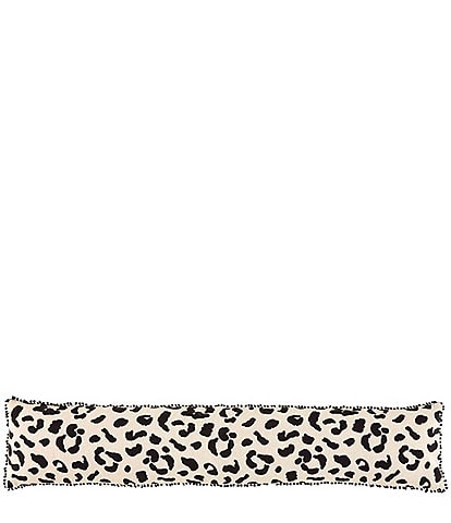 Mud Pie Mercantile Collection Cheetah Animal Print & Mini Pom-Pom Skinny Pillow