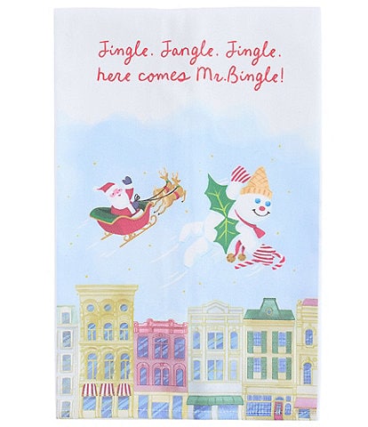 Mud Pie Mr Bingle And Santa Scene Towel