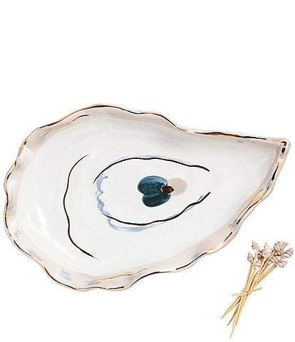 Mud Pie On The Half Shell Collection Small Platter & Pick Set