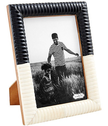 Mud Pie Ribbed Bone Marble Colorblock Picture Frame