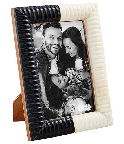 Mud Pie Small Ribbed Bone Colorblock Picture Frame