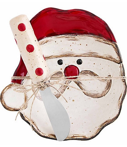 Mud Pie Santa Dip Bowl and Stainless Steel Spreader