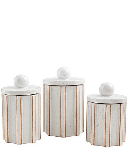 Mud Pie Sienna Grooved Canisters, Set of 3