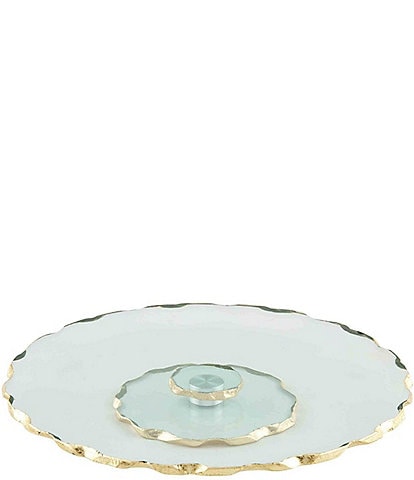 Mud Pie Silver Bells Gold Edge Lazy Susan