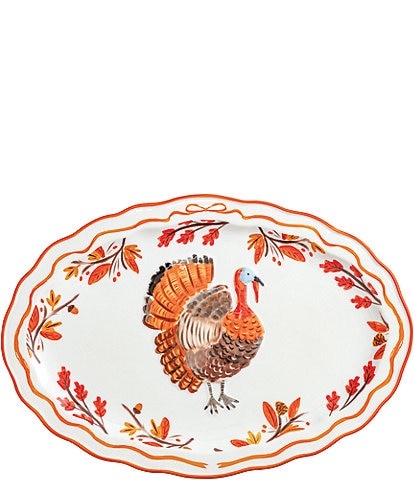Mud Pie Thanksgiving Collection Whimsical Turkey Platter