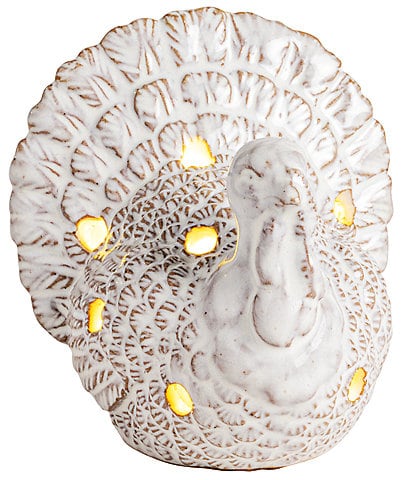 Mud Pie Thanksgiving Collection White Turkey Light-Up Sitter