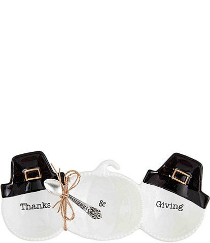 Mud Pie Thanksgiving Pilgrim Tidbit Dish Set