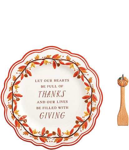 Mud Pie Thanksgiving Thanks And Giving Platter Set