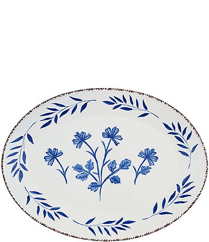 Mud Pie Valencia Blue Floral Platter