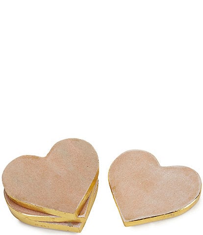 Mud Pie Valentines Collection Marble Heart Coasters, Set of 4