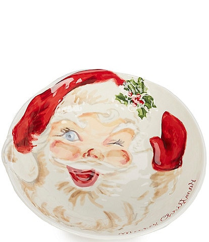 Mud Pie Vintage Santa Large Serving Bowl