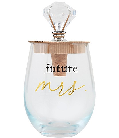 Mud Pie Wedding Collection Future Mrs. Wine Glass and Stopper