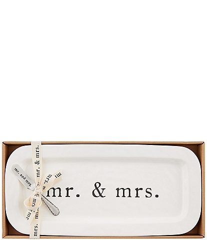 Mud Pie Wedding Collection Mr & Mrs Hostess Tray and Spreader