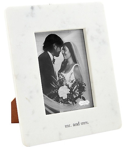Mud Pie Wedding Collection Mr. & Mrs. Marble Picture Frame, 5x7
