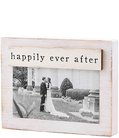 Mud Pie Happy Everything Small Scalloped Marble 4x7 Picture Frame