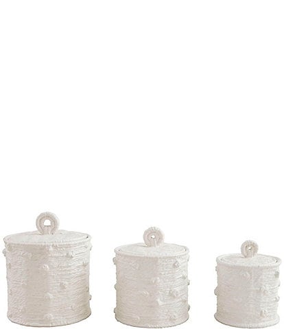 Mud Pie Westport Woven Stoneware Canister Set