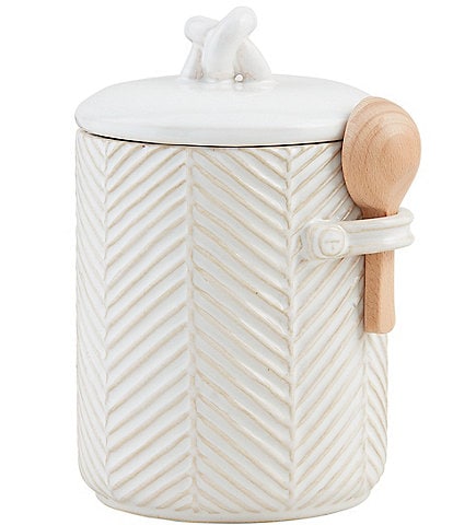 Mud Pie White House Textured Coffee Canister Set
