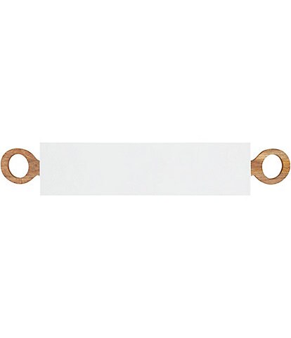 Mud Pie White Lacquer Wood Handle Long Serving Board