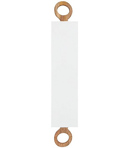 Mud Pie High Gloss Mango Wood Ring Handles Long Serving Board
