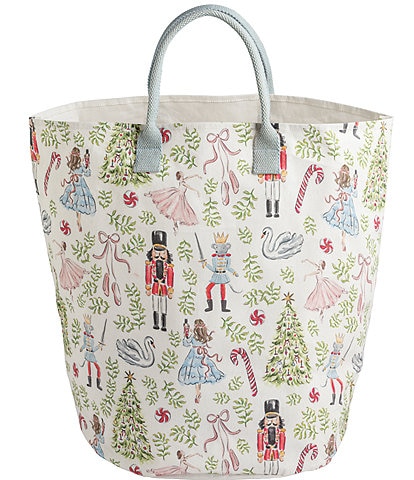 Mud Pie Winter Wonderland Collection Nutcracker Ballet and Trees Canvas Tote Bag